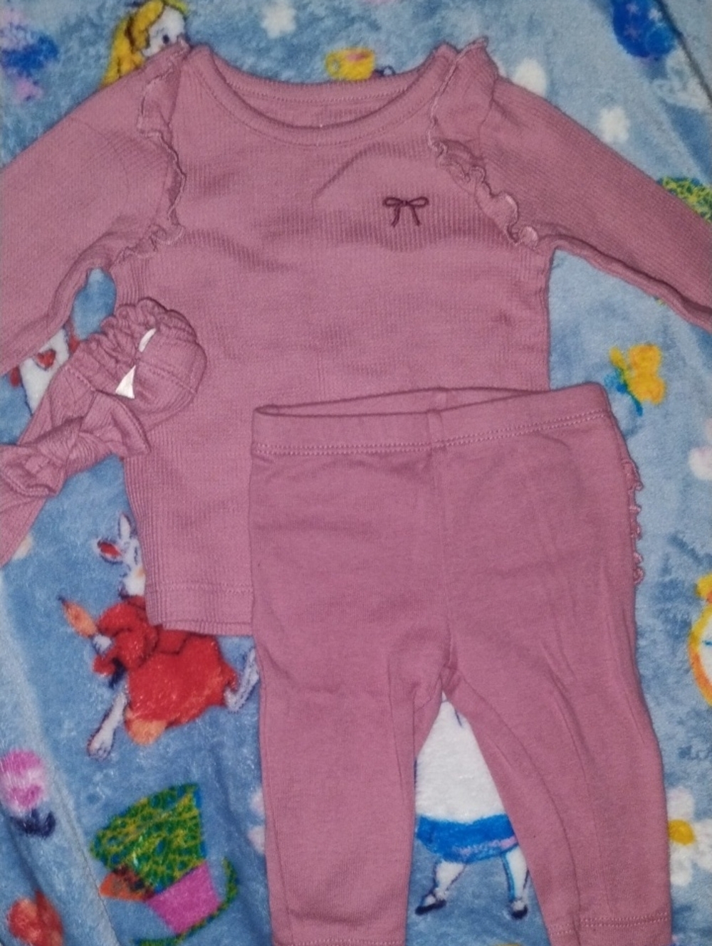 Carter's Mauve Pink Ribbed Baby Set